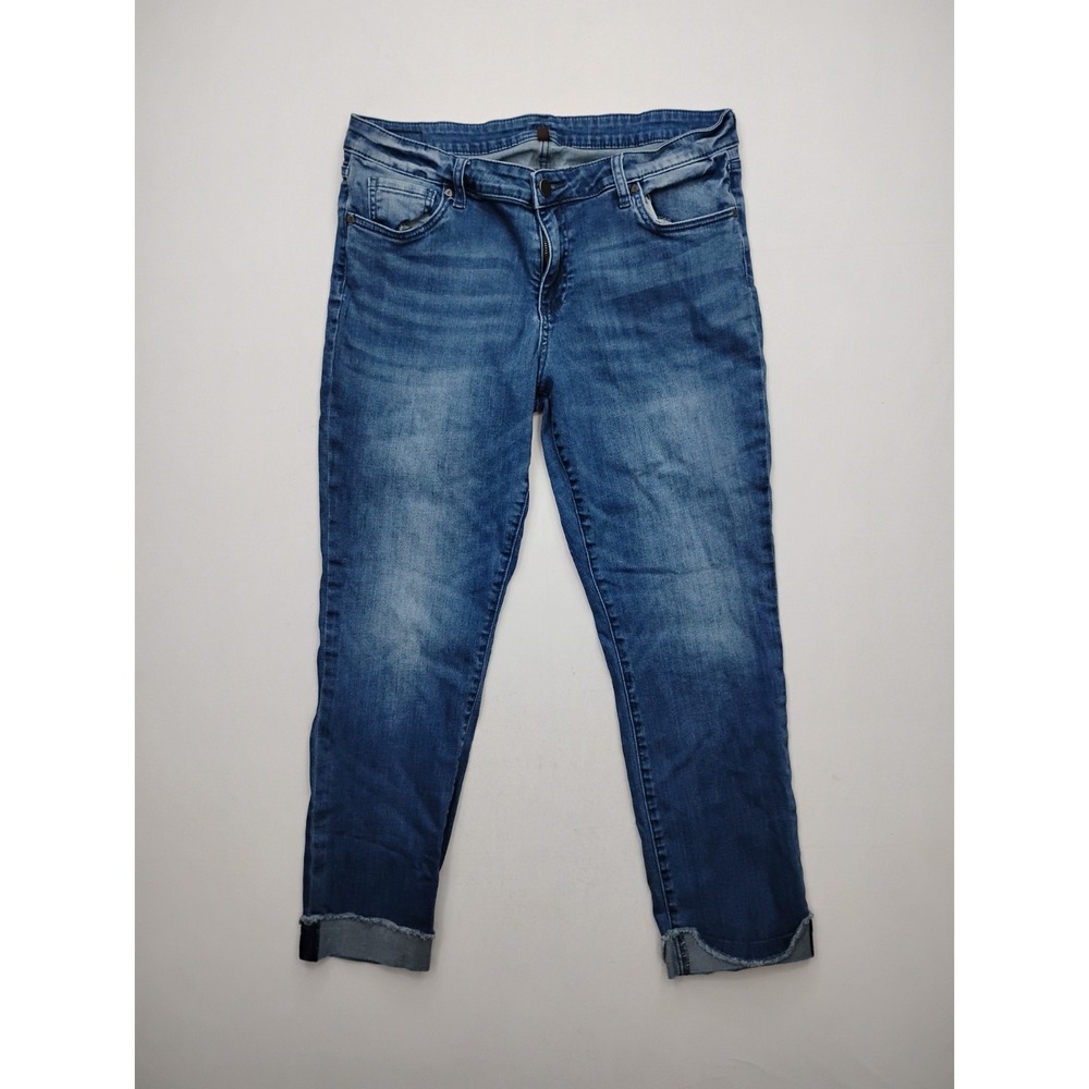 Kut From The Kloth High Rise Ankle Straight Leg Sz 16 Stretch Cuffed Hem